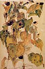 Egon Schiele Sunflowers painting